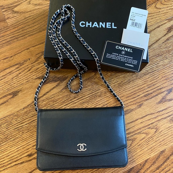CHANEL Handbags - Chanel WOC Sevruga wallet on a chain